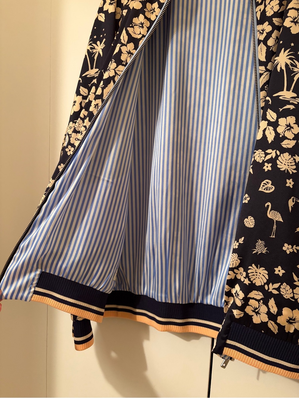 Scotch & Soda Reversible Floral Bomber Jacket - Navy/Blue Striped - Picture 4 of 7